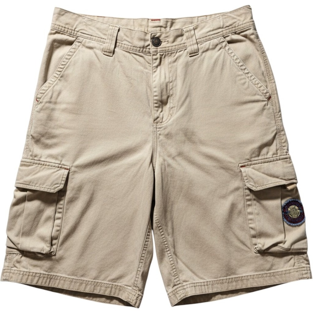 Disney Store Tiki Kingdom Mens Khaki Cargo Shorts Tan Cotton Size Medium